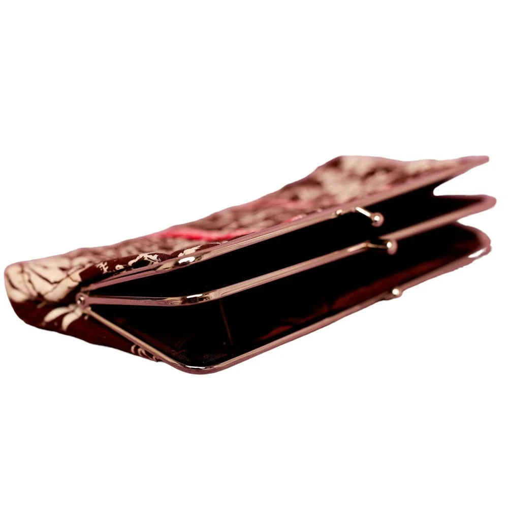 VERA BRADLEY RETIRED IMPERIAL‎ TOILE BROWN & PINK WALLET